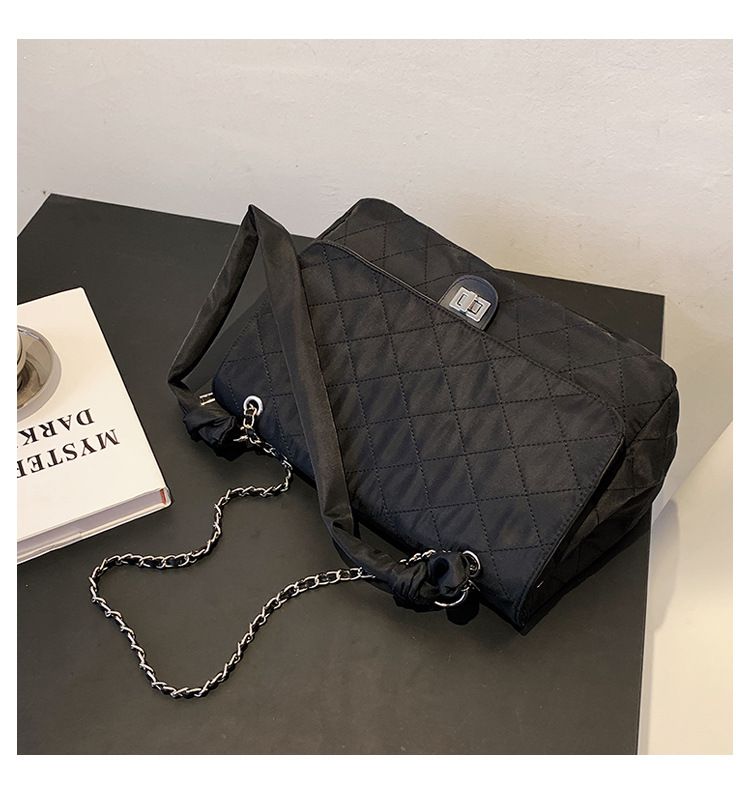 Damentasch 2024 nei Diamantrasterkette kleng Parfum Trend Oxford Stoff Single Shoulder Crossbody grouss Kapazitéit_voghion.com