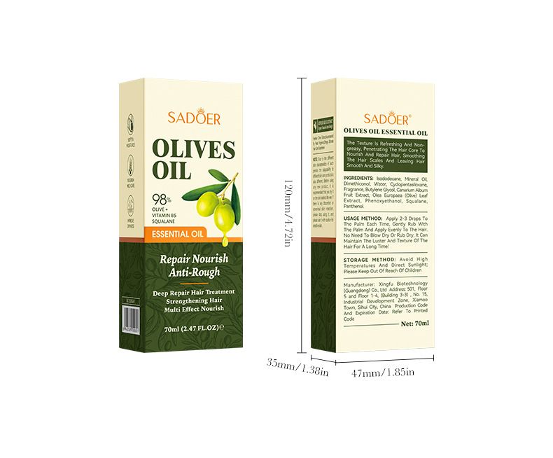 Balsamo per capelli lucido e liscio SADOER all'olio d'oliva inglese completo 70 ml_voghion.com