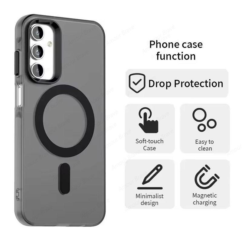 Per custodia magnetica per telefono per Samsung Galaxy A55 A56 A36 A35 A26 A25 A06 A05 M55 M35 Clear Candy Wireless Charging Cover_voghion.com
