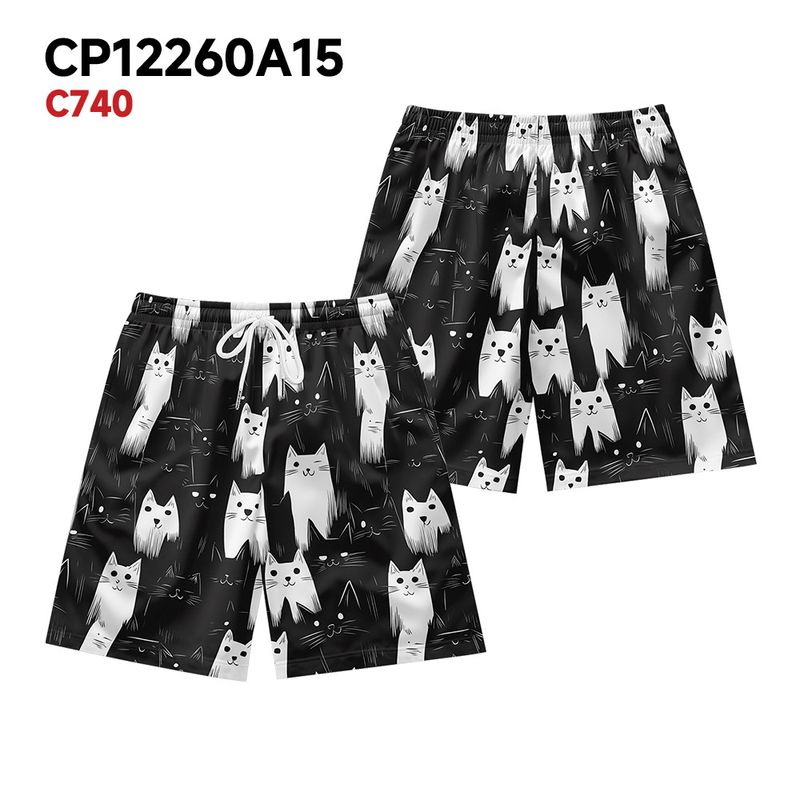 Unbeatable Quality New Cat Print Design Floral Plus Men's Fitness Running Sports Basketball Shorts_voghion.com
