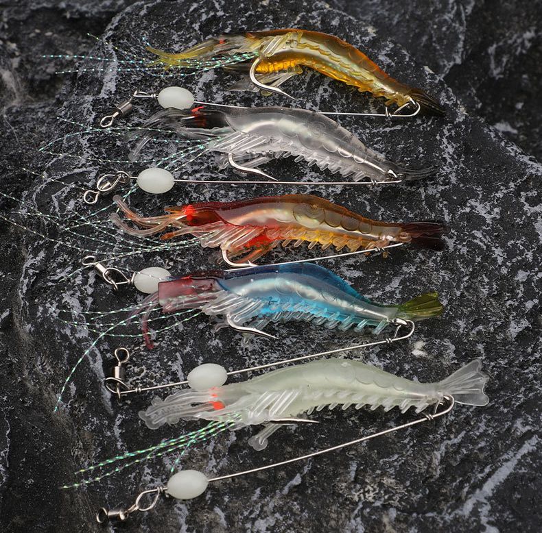 Guojie Gear High Simulation Soft With Hook Bait Fishing Shrimp Lure_voghion.com