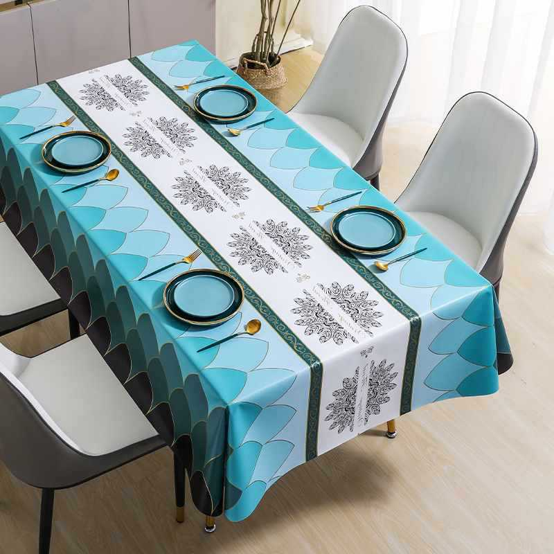 Table cloth waterproof, oil resistant, wash free, and scald resistant, household long dining table cloth, ethnic style tea table cloth, PVC_voghion.com