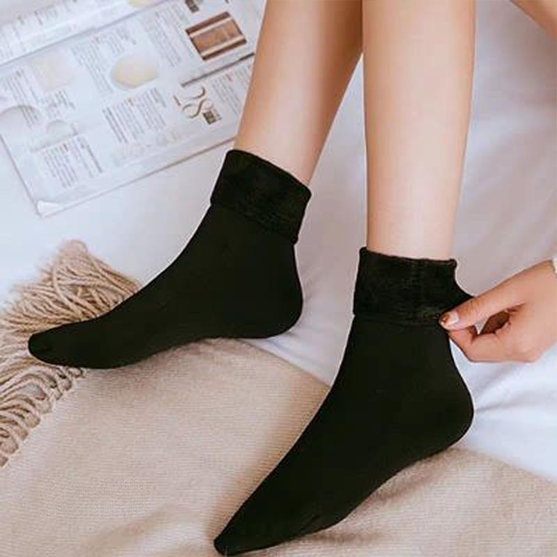 CRAZYLIFE 4Pcs One Size Thermal Socks Solid Color Plush Thickening Socks Autumn Winter Soft and Comfortable Warm Socks Christmas Valentine’s Day gifts_voghion.com