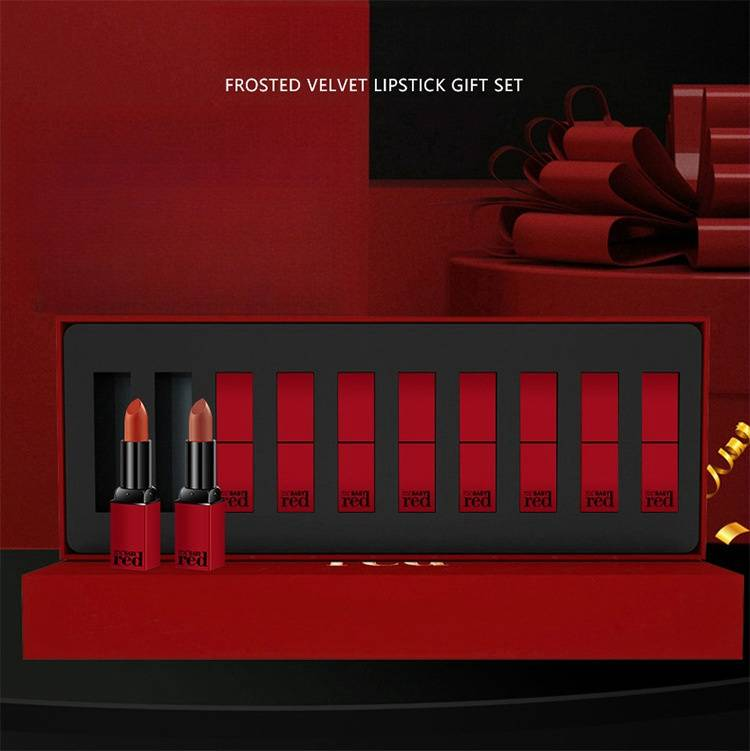 10 stücke Luxus Mode Samt Lippenstift Lang Anhaltende Hohe Qualität Lippenstift für Frauen Make-Up Kosmetik_voghion.com