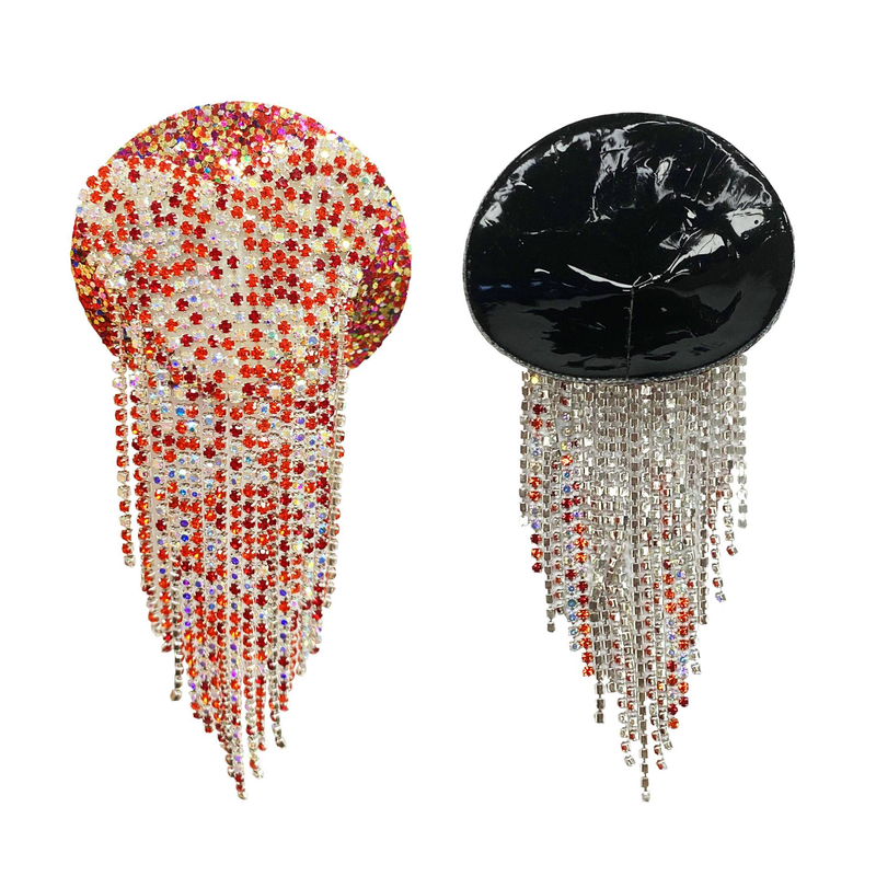 Cross-border supply carnival diamond nipple stickers sexy diamond chain love tassel erotic nipple stickers Valentine's Day chest stickers_voghion.com