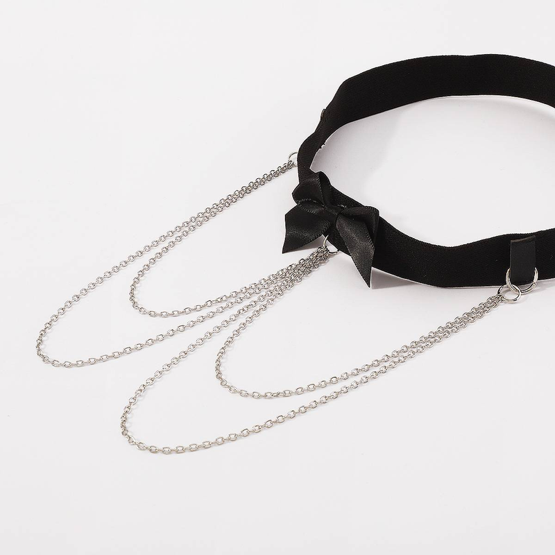 Nightclub sexy moda gamba anello elastico fiocco catena frange gamba catena cavigliera donna_voghion.com