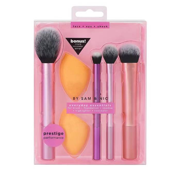 Makeup Brush Set Portable 4-piece set + Makeup egg_voghion.com