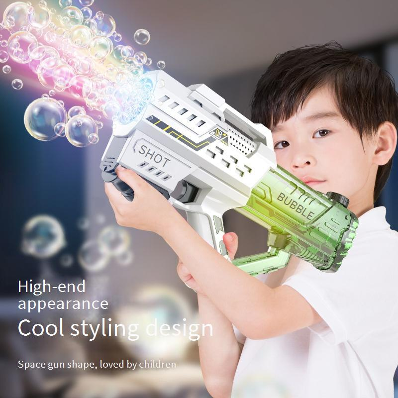Automatische bellenblaas met ruimtethema - Continu schietende bellenblaasmachine voor kinderen, 800+ BPM met LED-lichteffecten, buitenspeelgoed_voghion.com