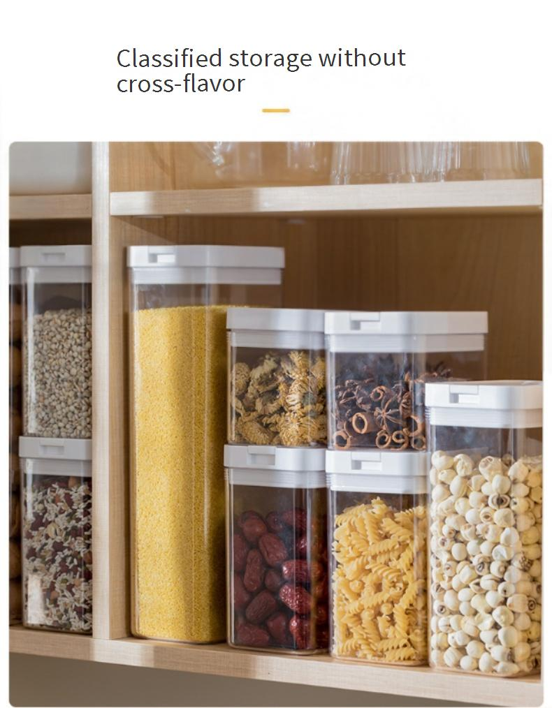 Luchtdichte voedselcontainers - BPA-vrije keukenbussen (set van 5 voor bloem, rijst, pasta en droge goederen - stapelbaar, transparant ontwerp)_voghion.com