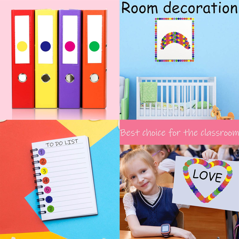 YOUEN 10PCS Color Dot Stickers 19mm - Blank Circle Labels For Classroom, Pricing & Sealing (12 Bright Colors)_voghion.com
