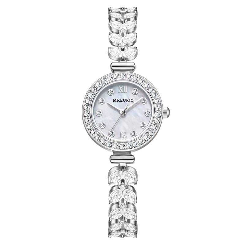 Heiß verkauftes neues Produkt: Diamantbesetzte Muschel-Meerjungfrauenuhr, Damenuhr, Damen-Quarzuhr_voghion.com
