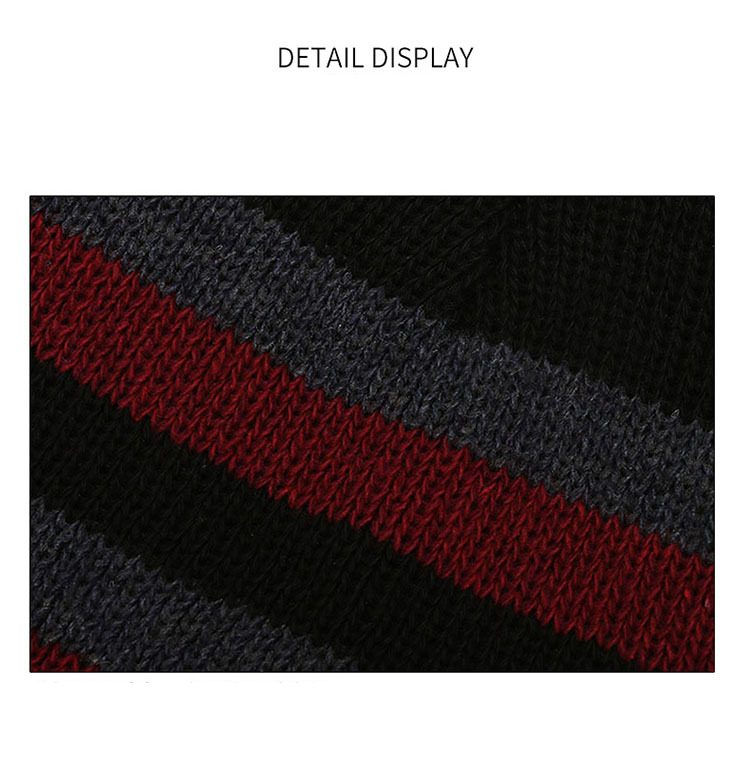 New Style Fashion Trendy Striped Wool Hat Winter Plus Velvet Outdoor Men's Hat Warm Cycling Hat Men_voghion.com