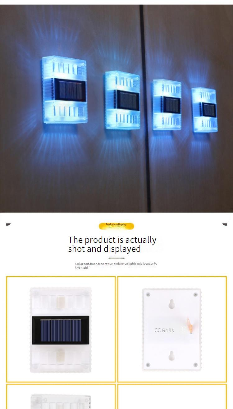 6LED Solar Wall Light With Up & Down Glow, Waterproof Outdoor Garden Decor, Warm/White/Color Light Options_voghion.com