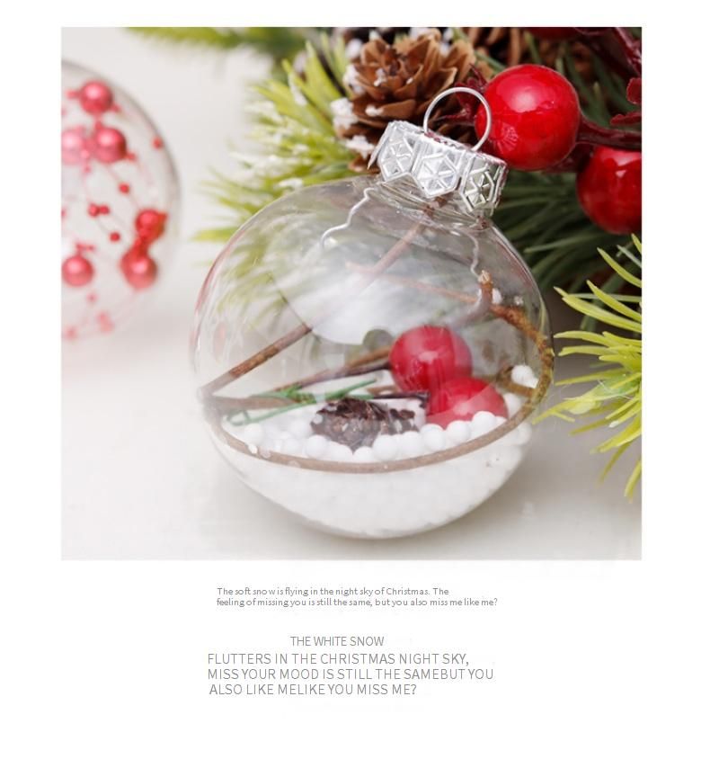 Christmas 6cm Ornament Balls Set - 30s Red & White Transparent Plastic Decorations For Holiday Tree Decor_voghion.com
