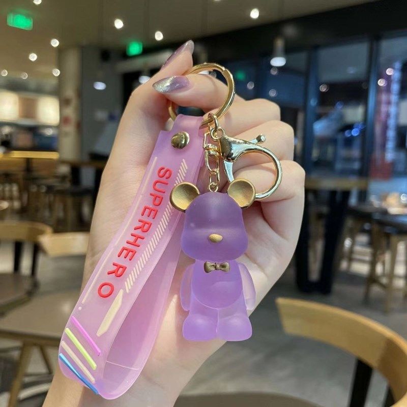 Porte-clés ours violent, mignon, pendentif de sac de voiture, poupée créative, porte-clés_voghion.com