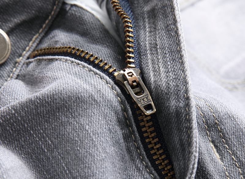 Heren Slim Fit Stretch Jeans - Trendy Grijze Denim Broek met Elastisch Comfort, Mid-Rise Casual Broek_voghion.com