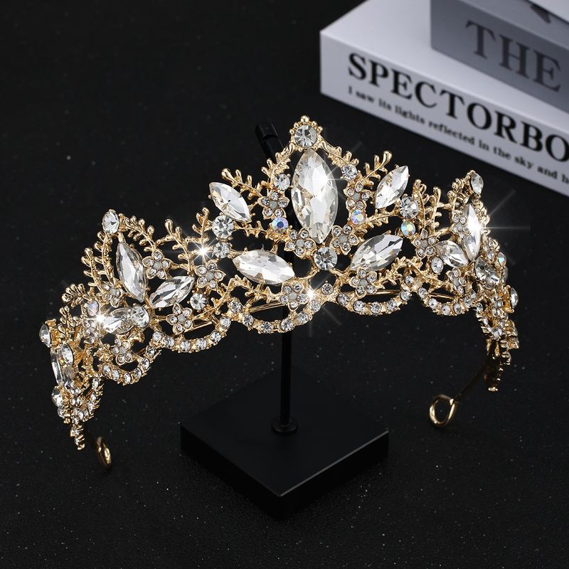 Neue High-End-Luxus Kristall Braut Kopfschmuck Legierung Krone Hochzeit Haar Zubehör Bankett Abend Haar Krone_voghion.com