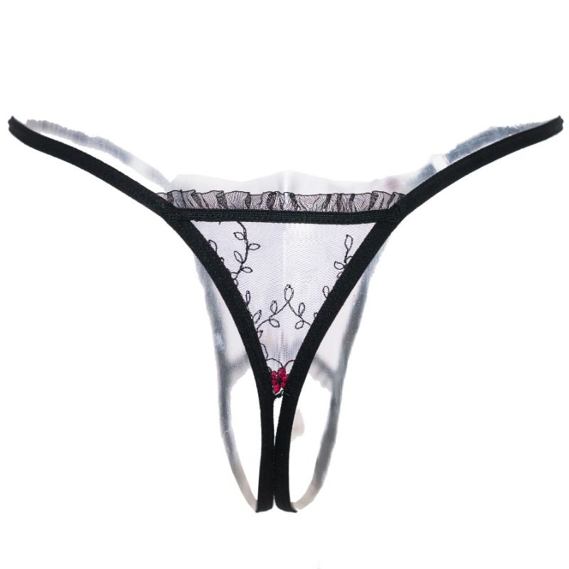Fraen Sexy Slips Open Crotch Pendant Ënnerwäsch Erotesch Transparent Lingerie Spitze Perl Thong Crotchless Gstring Séiss_voghion.com