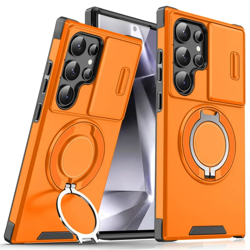 Slide Camera Protection Magnetic Stand Phone Case for Samsung S24 S23 Plus S21 S22 Ultra S20 FE A54 A23 A15 A14 Defender Cover_voghion.com