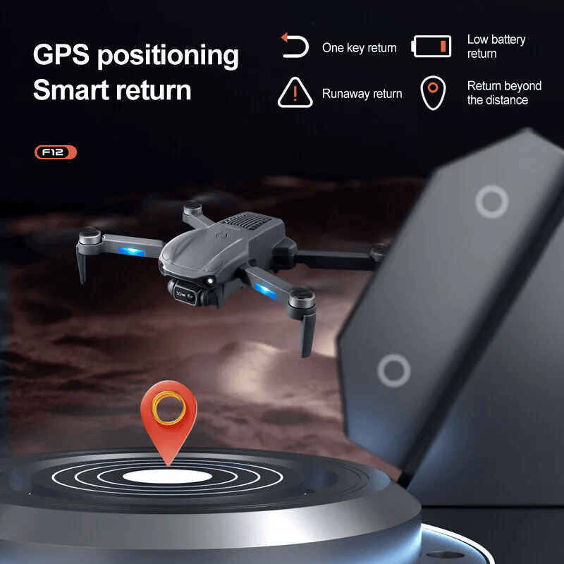 4DRC F12 RC Drone GPS 5G WIFI 6K HD Wide Angle Dual Camera Smart Follow Quadcopter,Professional Drones/adult Drones, For Beginners_voghion.com