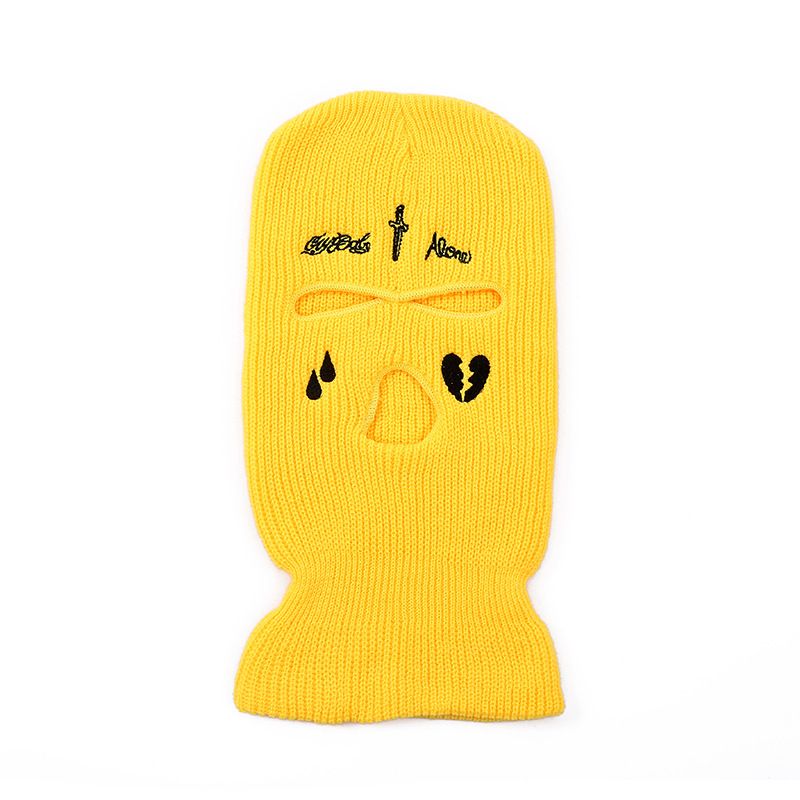 Berretto unisex in maglia a 3 fori - Cappello invernale in acrilico elasticizzato per uomo e donna - Protezione solare e scaldacollo - Sci, ciclismo, attività all'aperto_voghion.com