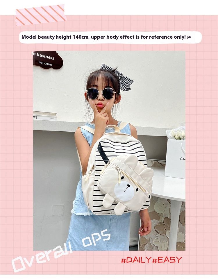 Andralyn Modny plecak dziecięcy Nowy plecak z kreskówkowym misiem Uroczy plecak dla uczniów szkół podstawowych_voghion.com