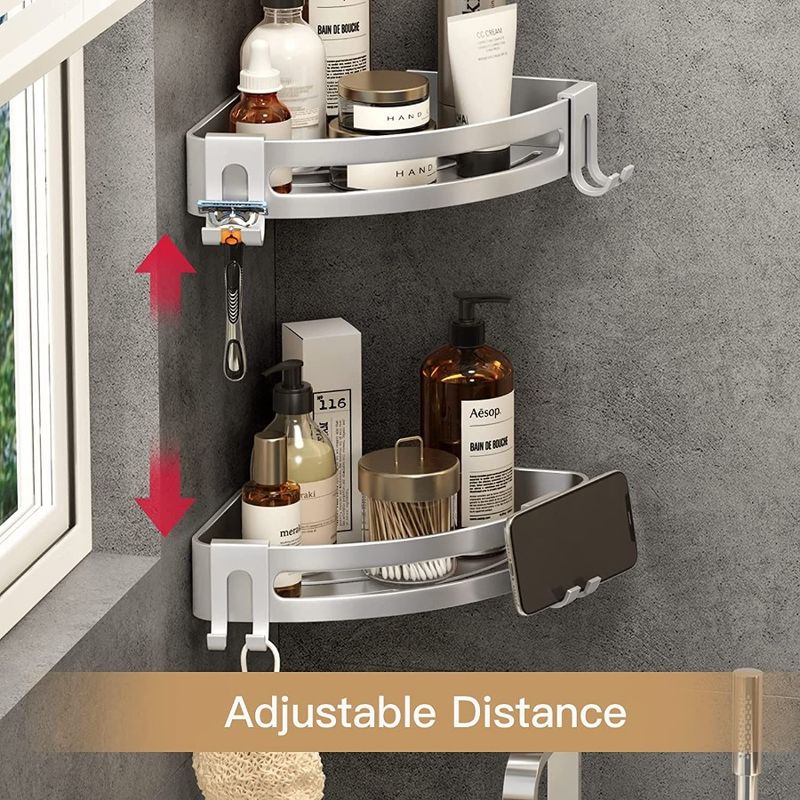Rust Shelf Storage Organizer Shelf Shower Proof Caddy Corner Shampoo Bathroom Shower Shower Pack Wall Corner Drill 2 Corner No_voghion.com