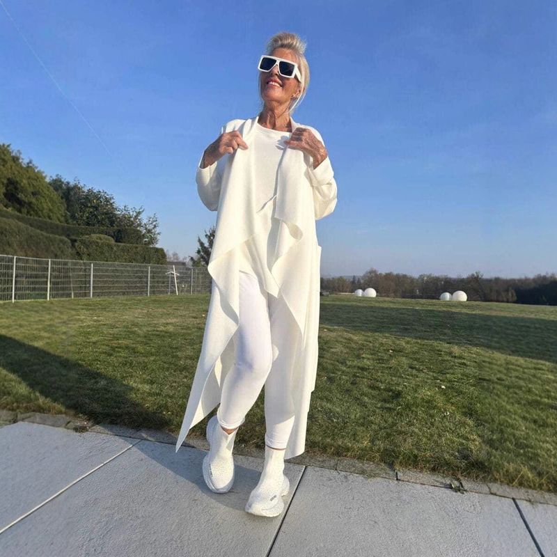 Women's Clothing Stylish Oversized Longline Cardigan Coat With Asymmetrical Hem - Soft Polyester Blend Fabric In Classic Solid Colors_voghion.com