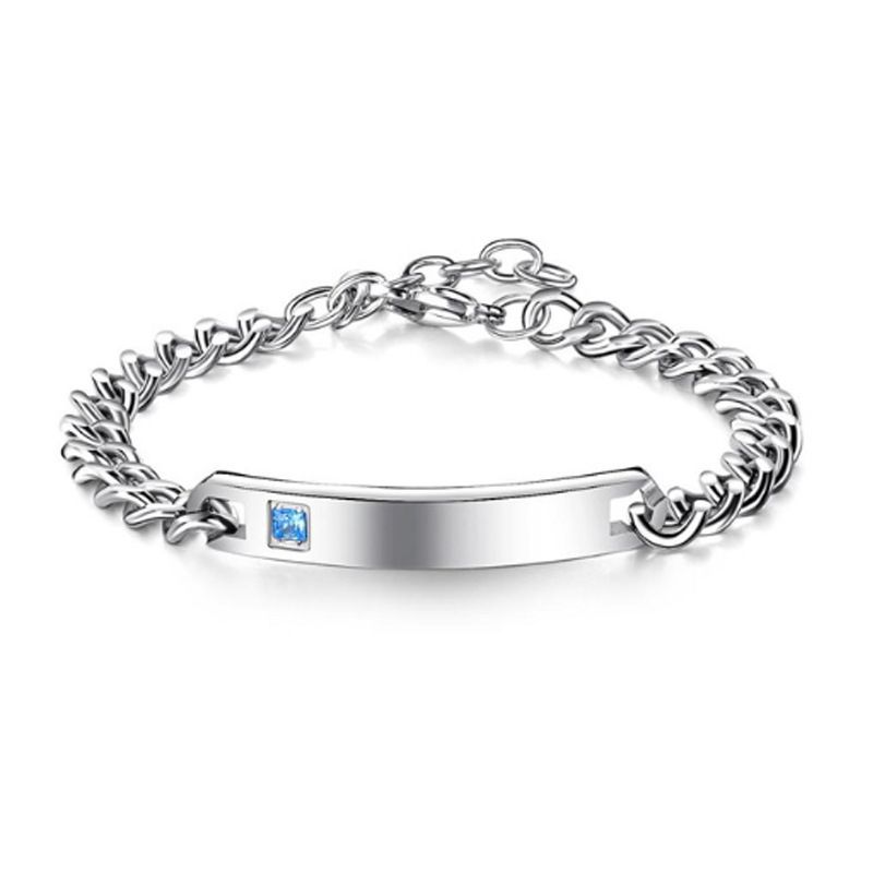 Bracciale alla moda hip-hop in acciaio al titanio per coppie, regalo di San Valentino, corona, cuore, zircone, incisione_voghion.com