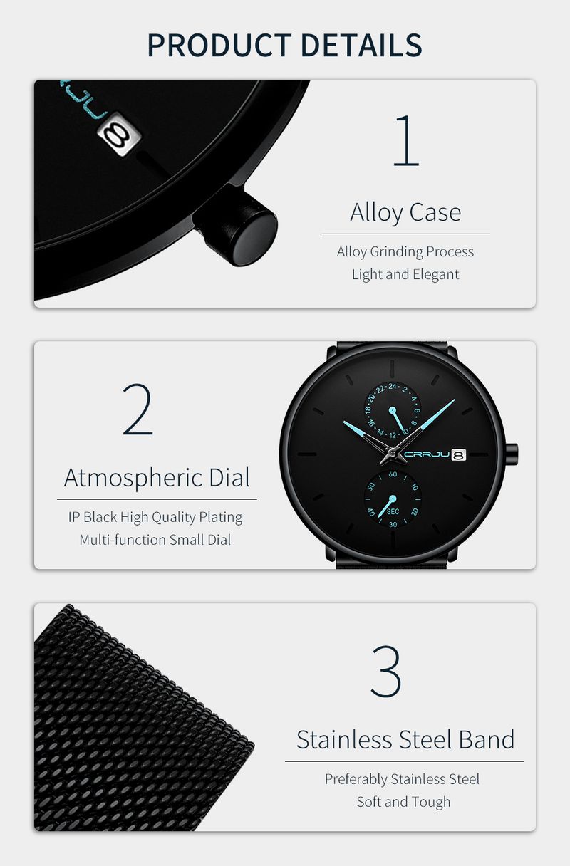 Men's And Women's Fashion Waterproof Round Mesh Strap Watch With Date Display, Casual Quartz Watch For Everyday Wear_voghion.com