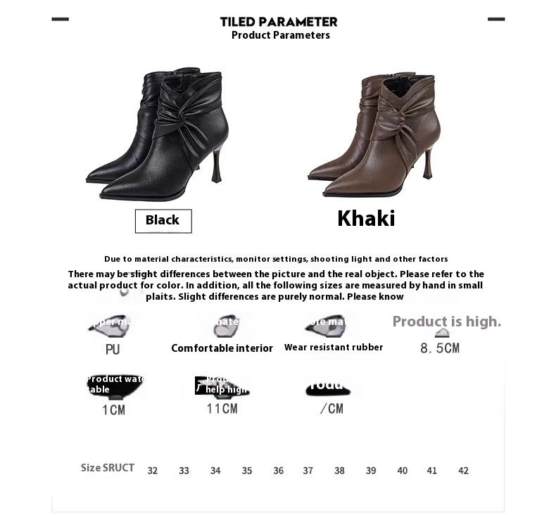 Martin Women s Autumn Winter New High Pointed Side Zipper Thin Heel Fashion Short Boots_voghion.com