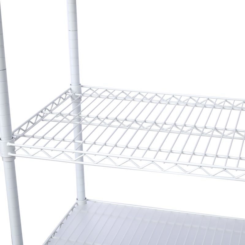 6 Tier 6000lbs Capacity NSF Metal Shelf Wire Shelving Unit, Heavy Duty Adjustable Storage Rack With Wheels & Shelf Liners For Commercial Grade Utility Steel Storage Rack, White - 84"H X 48"L X 20"D_voghion.com