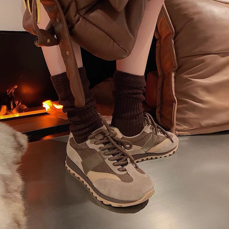 2024 Spring New Forrest Gump Genuine Leather Versatile Casual German Training Women's Colored Anti slip Sports Shoes_voghion.com