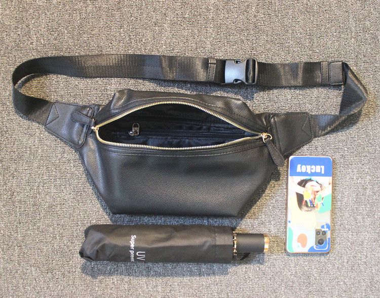 K-style Trendy Soft Leather Waterproof Dead Fly Outdoor Chest Bag_voghion.com