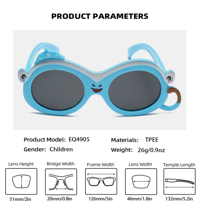 Sonnenbrille für Mädchen, neuer weicher Silikon-Cartoon-Brillenrahmen für Kinder, süße Internet-Berühmtheit, lustige Mode, Affen-Dekoration, Anti-Ultraviolett_voghion.com
