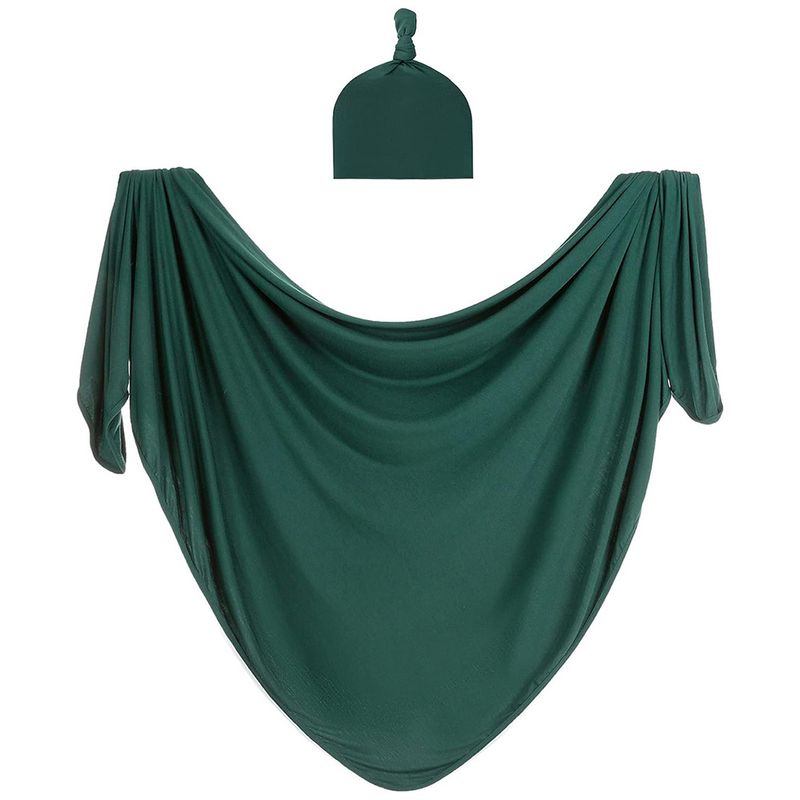 Lot de 2 écharpes de couleur unie pour bébé, chapeau à tirer, ensemble de 2 pièces, grande taille, écharpe pour nouveau-né, chapeau fœtal, accessoire de photographie, couverture d'emballage_voghion.com