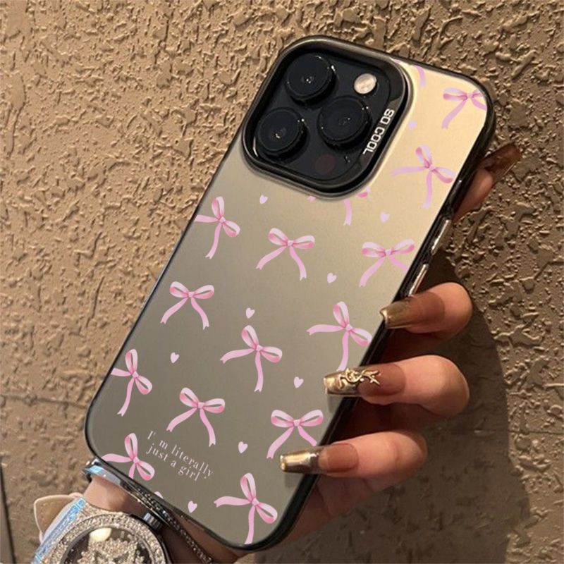 Coque de téléphone à motif cœur et nœud pour iPhone 16 Pro Max, 15, 14, 13, 12, 11, XS, X, XR, 7, 8 Plus, SE 2022, résistante aux chocs, rigide et mate_voghion.com