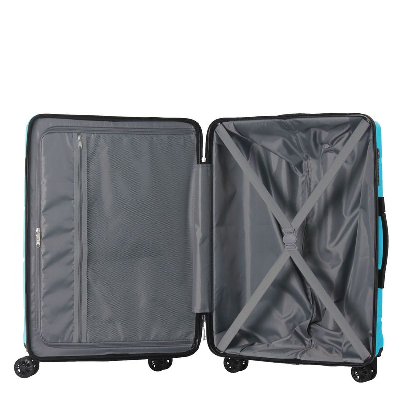 3-Piece Luggage Sets (20", 24", 28"), Suitcase With Wheels, Hardside Suitcase With Four Spinner Wheels And Scratch-Resistant Surface, Peacock Blue_voghion.com