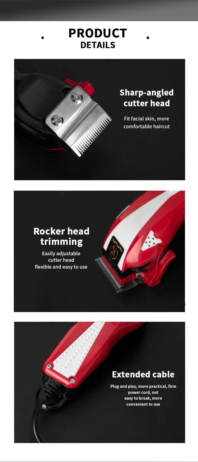 professionel hårklipper med ledning højeffekt elektrisk hårklipper frisørsalon speciel hårklipper hårklipper hårklipper_voghion.com