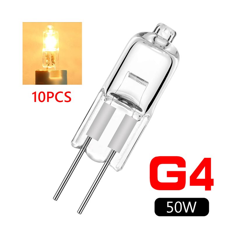 Lot de 10 ampoules halogènes G4 12V 5W 10W 20W 35W 50W, type globe, bipolaire LED blanc chaud, remplace les ampoules LED à capsule halogène._voghion.com