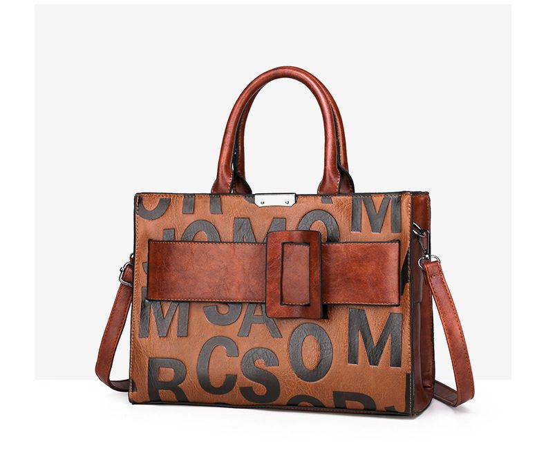 Sacs pour femmes, nouveau sac à main à lettre, sac à bandoulière en relief, sac messager de grande capacité_voghion.com
