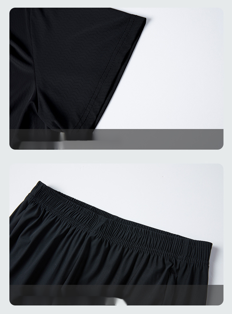 Neues Sport-Set für Herren, schnelltrocknend, Sommerpaar, eisdünnes Lauftuch, übergroße, lockere Freizeitkleidung, kurz_voghion.com