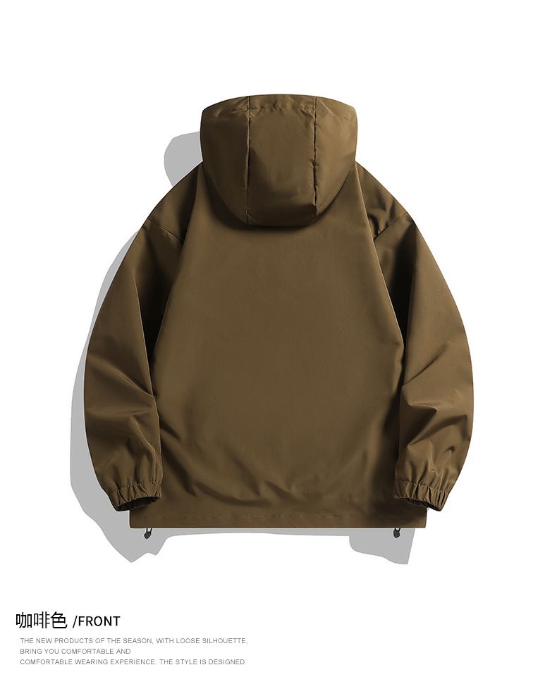 American Style Outdoor Windproof Men Waterproof Spring Autumn Loose Functional Diagonal Zipper Hiking Sports Jacket_voghion.com