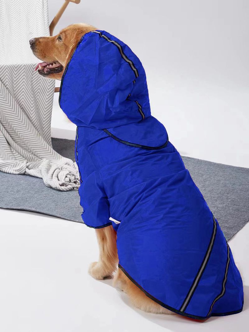 Ropa para mascotas grandes, medianas y pequeñas, impermeable con capucha y tira reflectante para perros_voghion.com