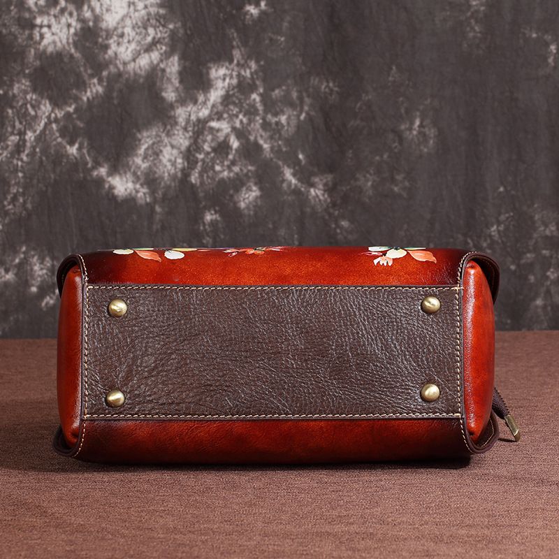 New Style Top Layer Cowhide Women's Bag Casual Handmade Color Wiping Handbag_voghion.com