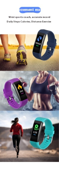 115plus Smart Bracelet Adulto Passo Sonno Ossigeno nel sangue Frequenza cardiaca Pressione sanguigna Esercizio Orologio_voghion.com