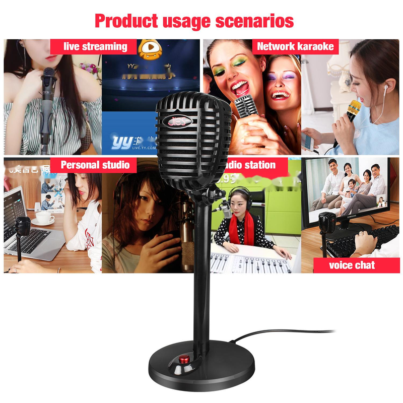 New computer with rotatable USB microphone, driver free voice chat device, video conference microphone_voghion.com