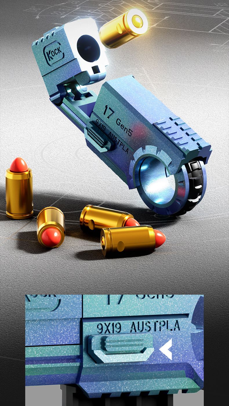Παιχνίδι όπλο Soft Bullet Mini Glock διπλό πιστόλι δακτυλίου πιστόλι αποσυμπίεσης κράμα εκτοξευτήρα παιχνίδι εκτόξευσης_voghion.com