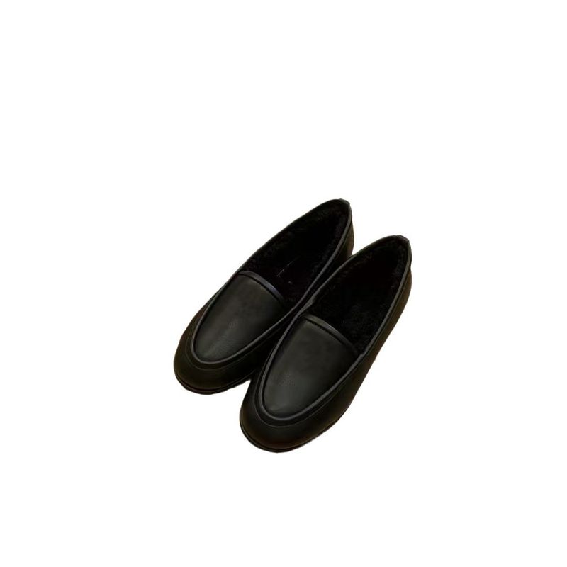 2024 Autumn Winter Maillard Suede Loafers, Integrated Fur Shoes With Plush, Comfortable And Versatile_voghion.com