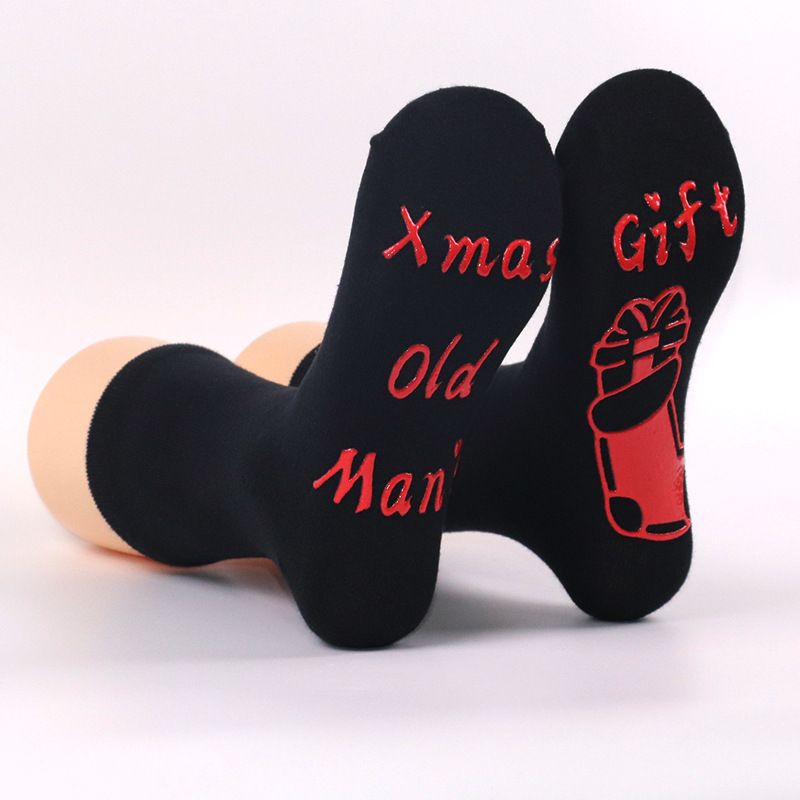 Calzini natalizi per uomo e donna, calzini antiscivolo con monogramma e tubo centrale_voghion.com